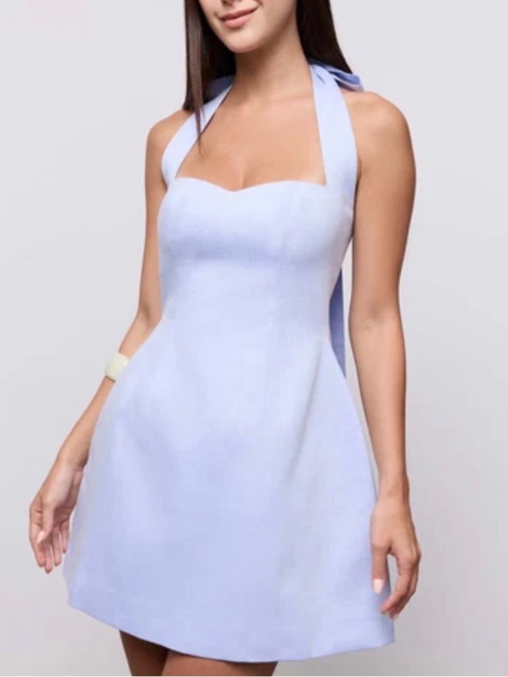 Odd Muse Cotton Tie Neck Mini Dress